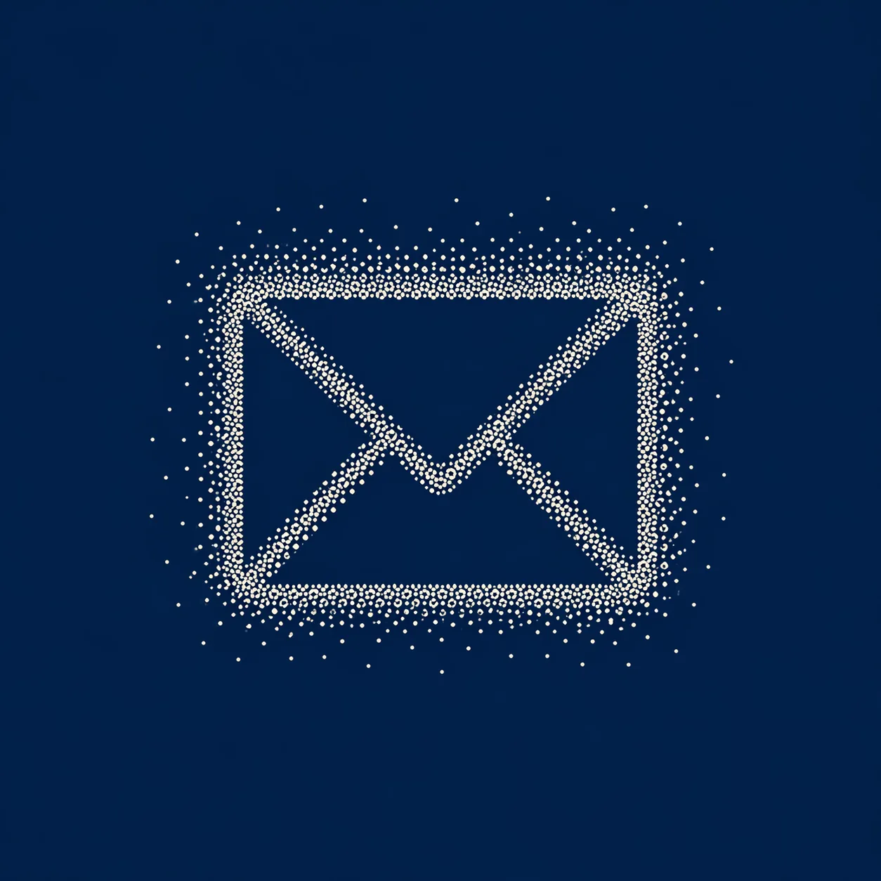 Newsletter · sobre pointillist sobre azul pálido